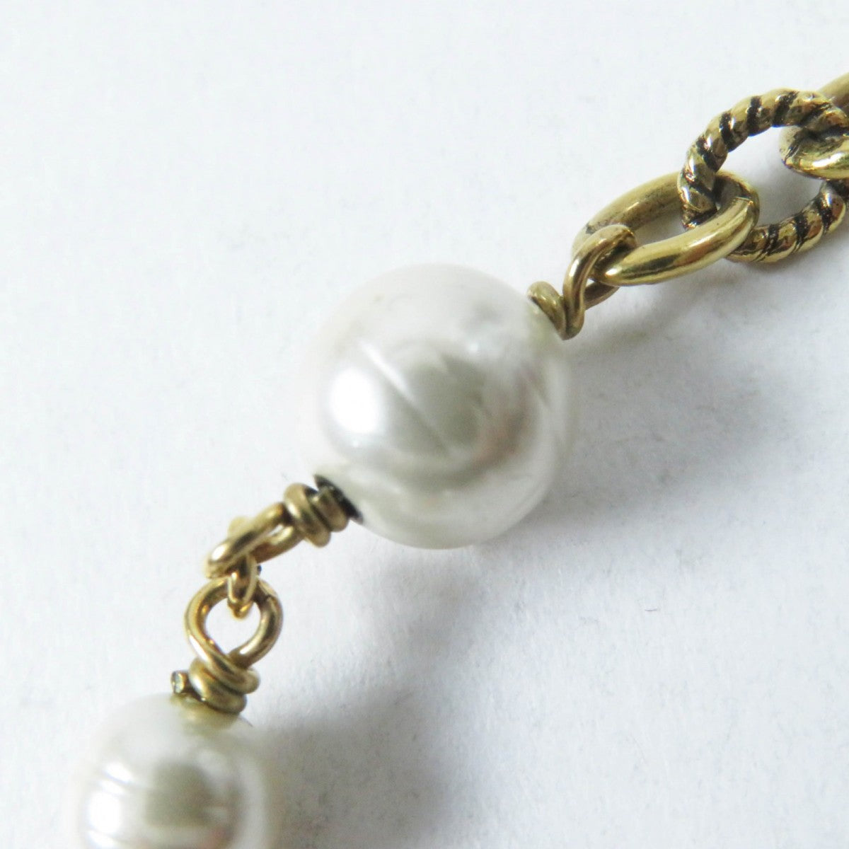 GUCCI bracelet 664352 Metal, Glass Pearl gold Flower and Pearl Interlocking G logo Women Used