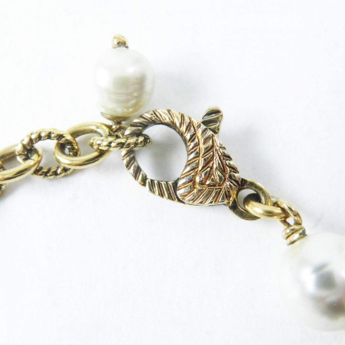 GUCCI bracelet 664352 Metal, Glass Pearl gold Flower and Pearl Interlocking G logo Women Used