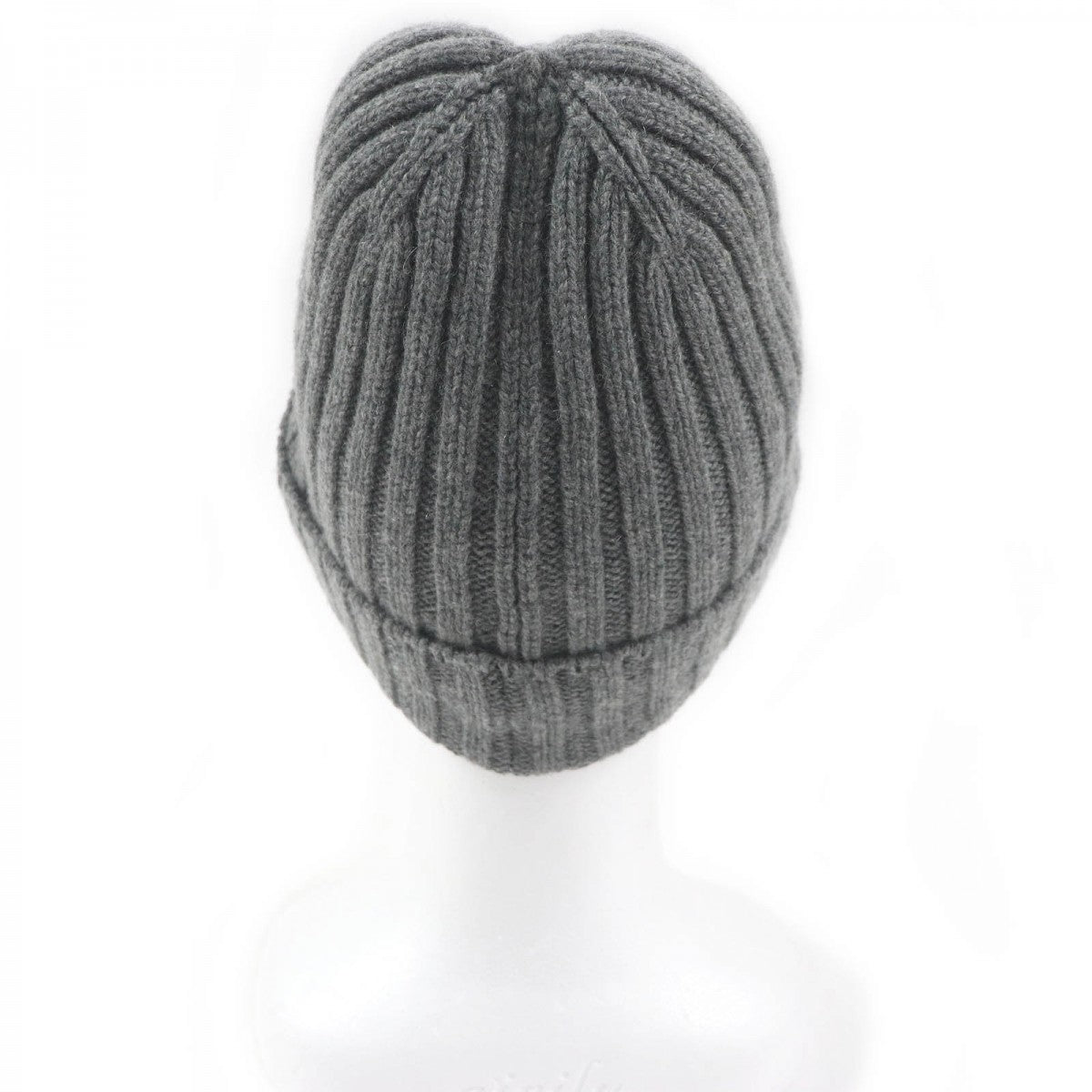 HERMES Knit cap Main: 80% cashmere, Main: 20% silk, Part: sheep leather gray mens M Used