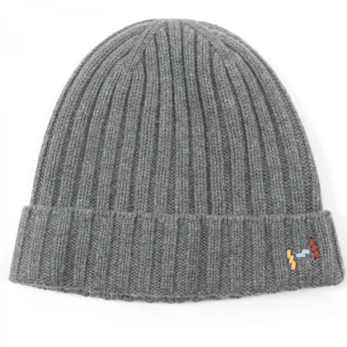 HERMES Knit cap Main: 80% cashmere, Main: 20% silk, Part: sheep leather gray mens M Used