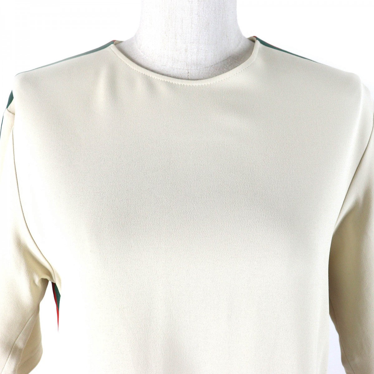 GUCCI one piece 528977 Outer: 97% rayon, Outer: 3% polyurethane, Part: 65% rayon, Part: 35% cotton Ivory Green Red Women 36 Used