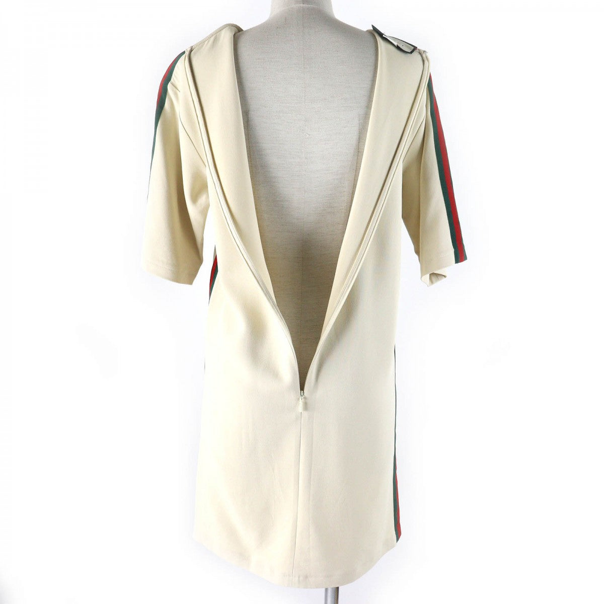 GUCCI one piece 528977 Outer: 97% rayon, Outer: 3% polyurethane, Part: 65% rayon, Part: 35% cotton Ivory Green Red Women 36 Used