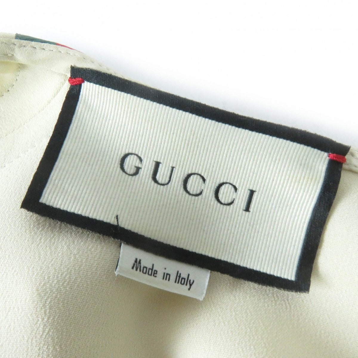 GUCCI one piece 528977 Outer: 97% rayon, Outer: 3% polyurethane, Part: 65% rayon, Part: 35% cotton Ivory Green Red Women 36 Used