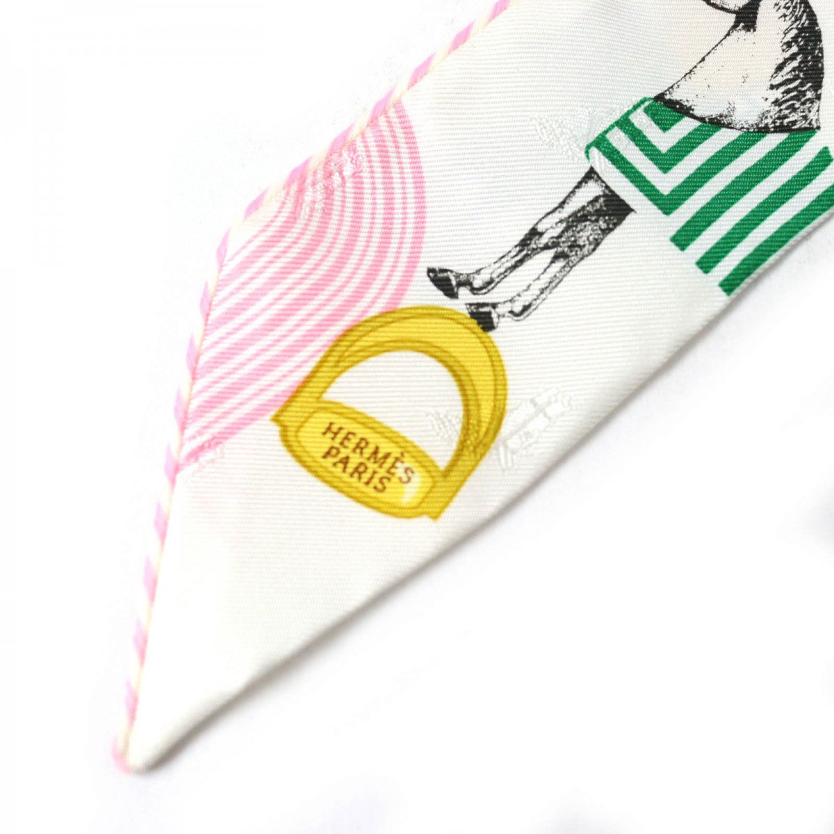 HERMES scarf Main: 100% silk, - White pink Twilly Garde Robe Pop Garde Robe Pop Women Used