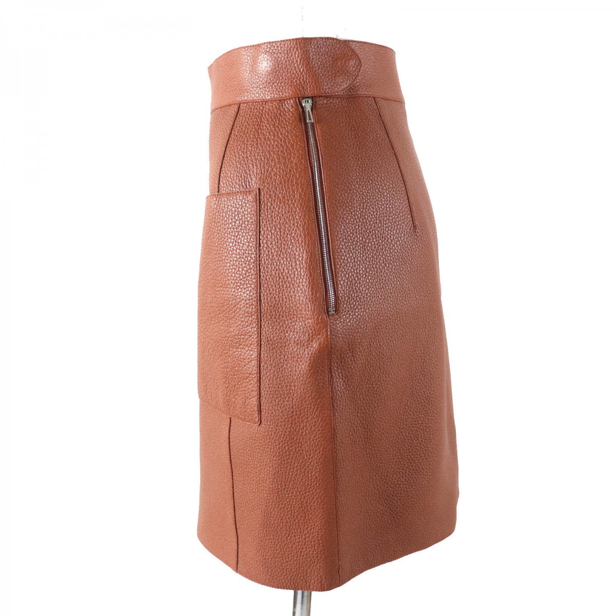 HERMES skirt 3E1302D0 Deerskin Brown 34