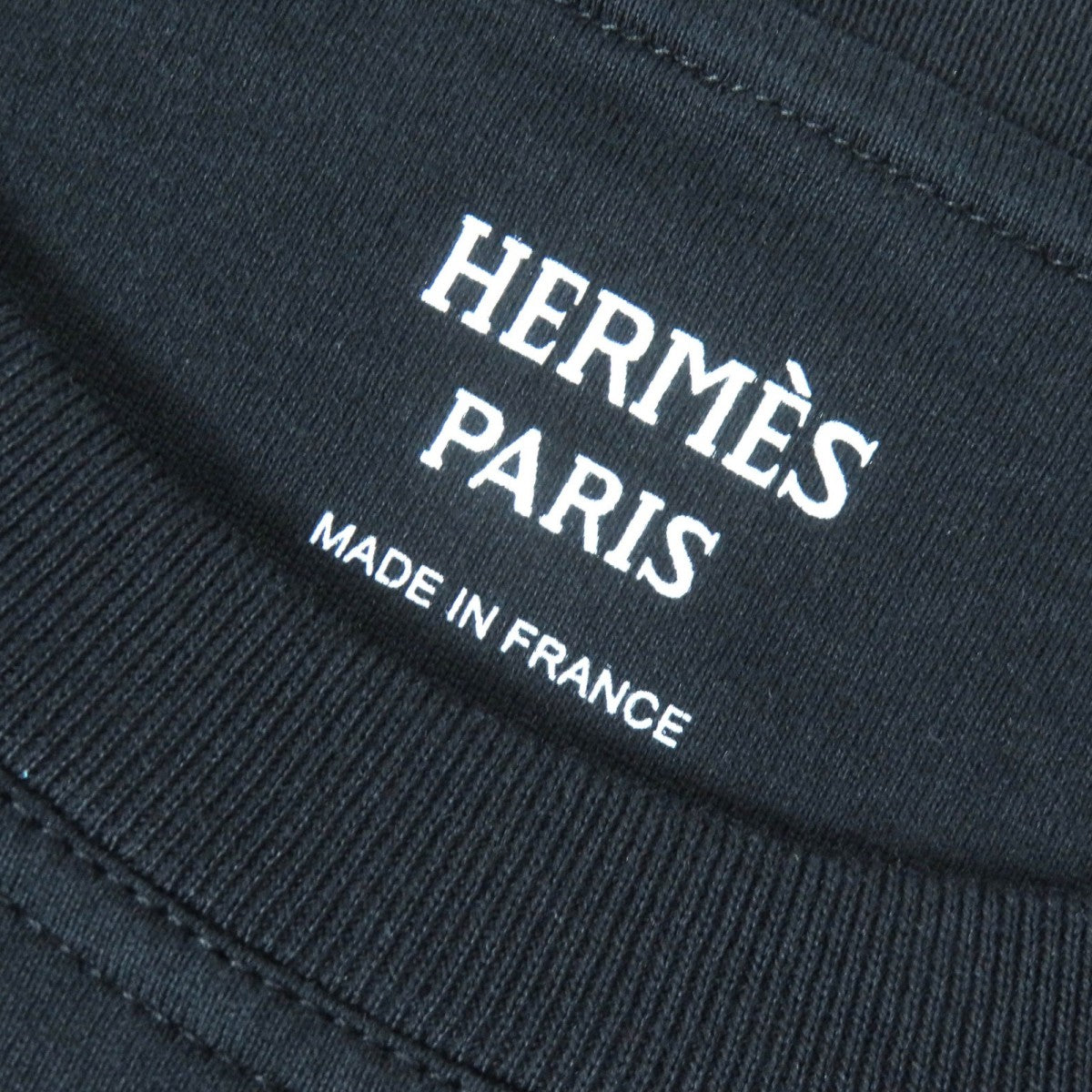 HERMES Short sleeve T-shirt 3H4611DL cotton black Do Re Boucles 34