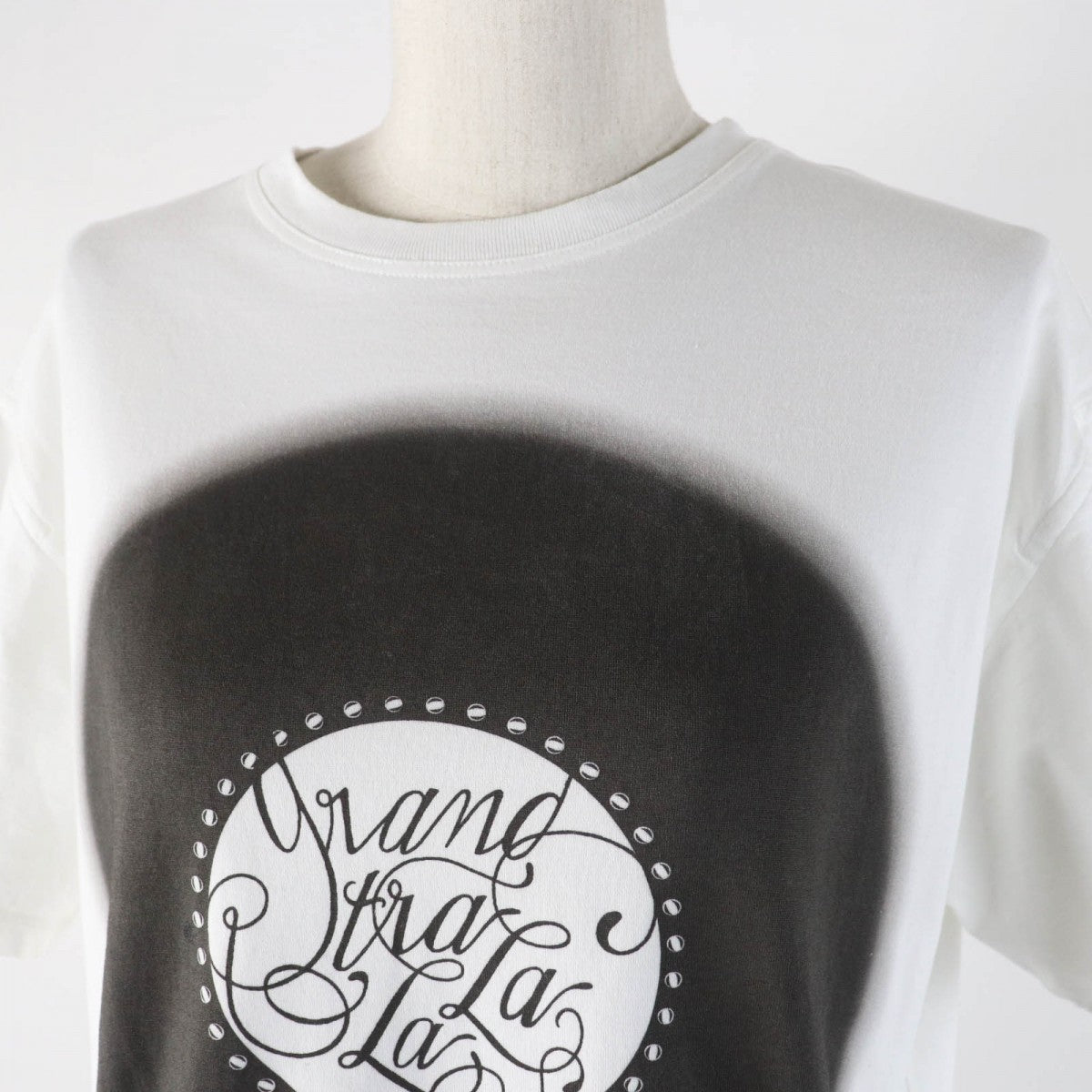 HERMES Short sleeve T-shirt 2E4618DU cotton White black Grand Tralala 38
