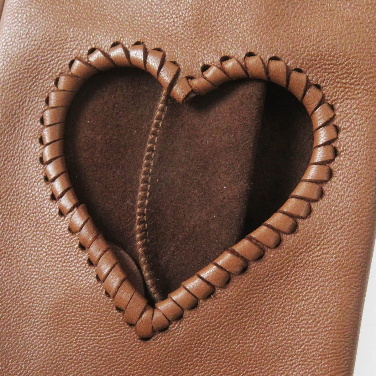 HERMES gloves Lamb leather Brown Crude cell 7
