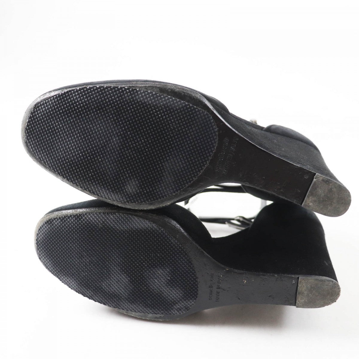 HERMES pumps Suede leather black Baby 90