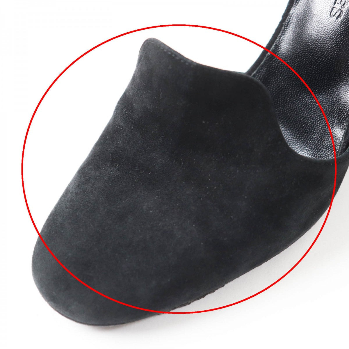 HERMES pumps Suede leather black Baby 90