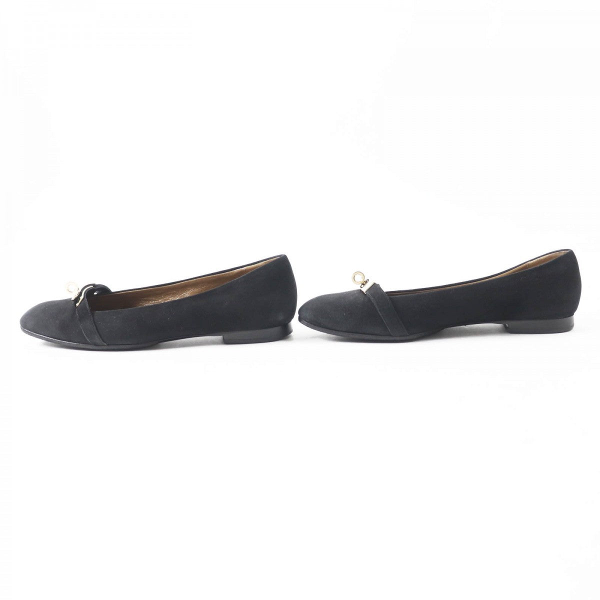 HERMES pumps 36H 202101Z Suede leather black bilbao 36.5