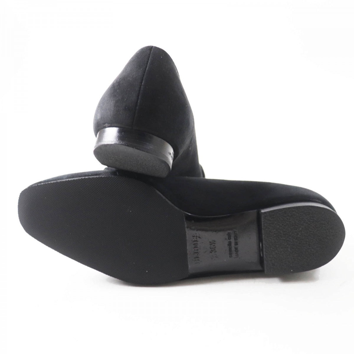 HERMES pumps 36H 202101Z Suede leather black bilbao 36.5