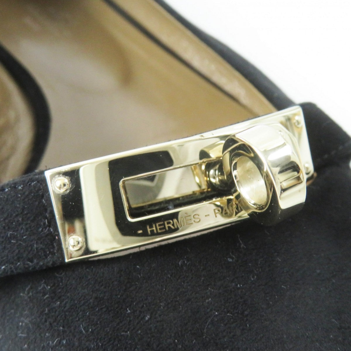 HERMES pumps 36H 202101Z Suede leather black bilbao 36.5