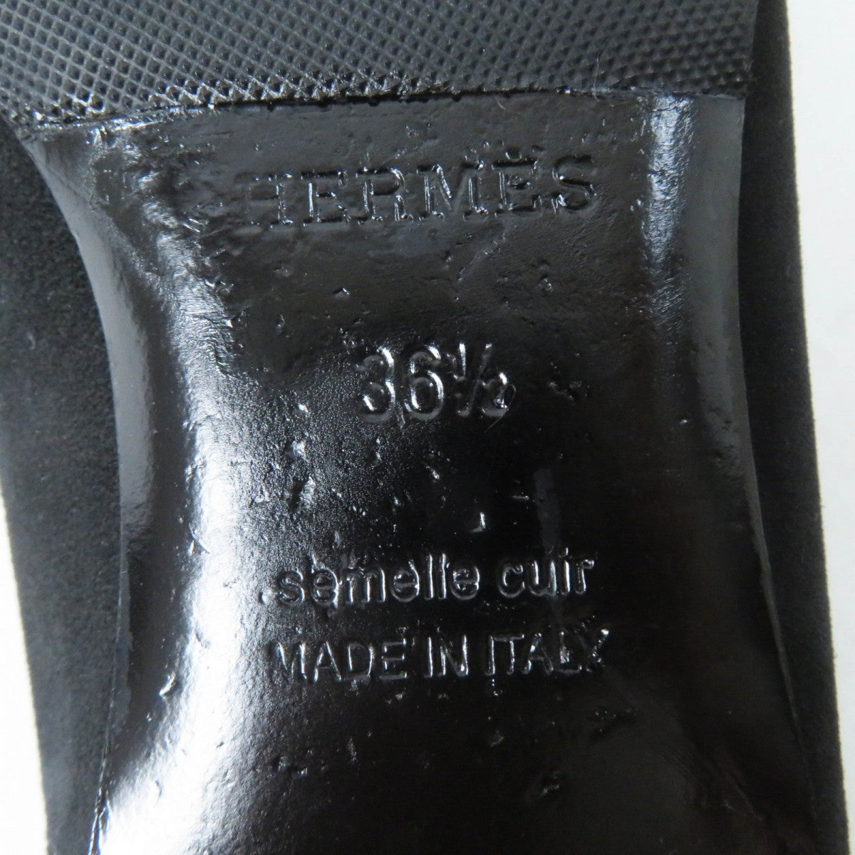 HERMES pumps 36H 202101Z Suede leather black bilbao 36.5
