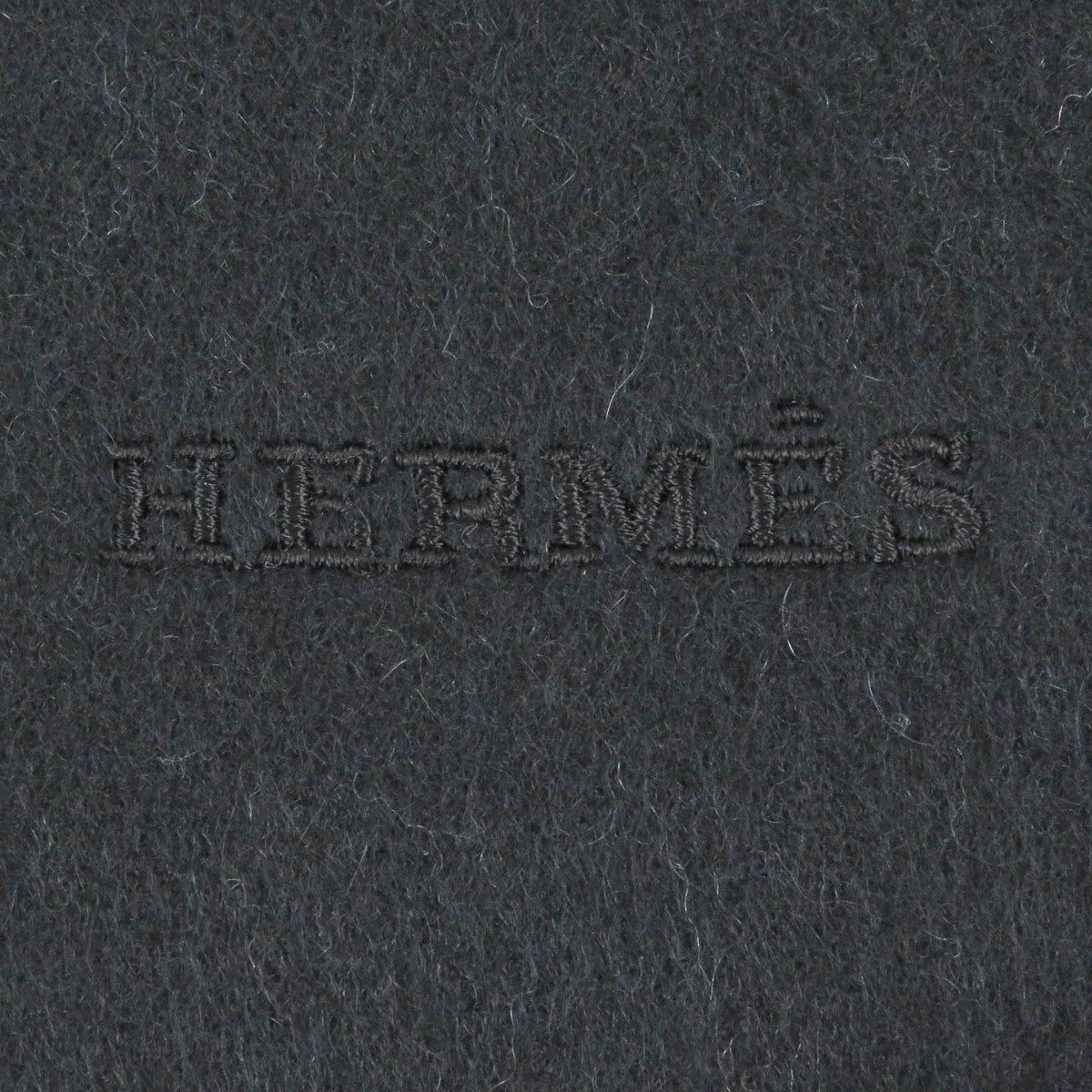 HERMES Scarf H393800T cashmere Black Grey Recto Verso