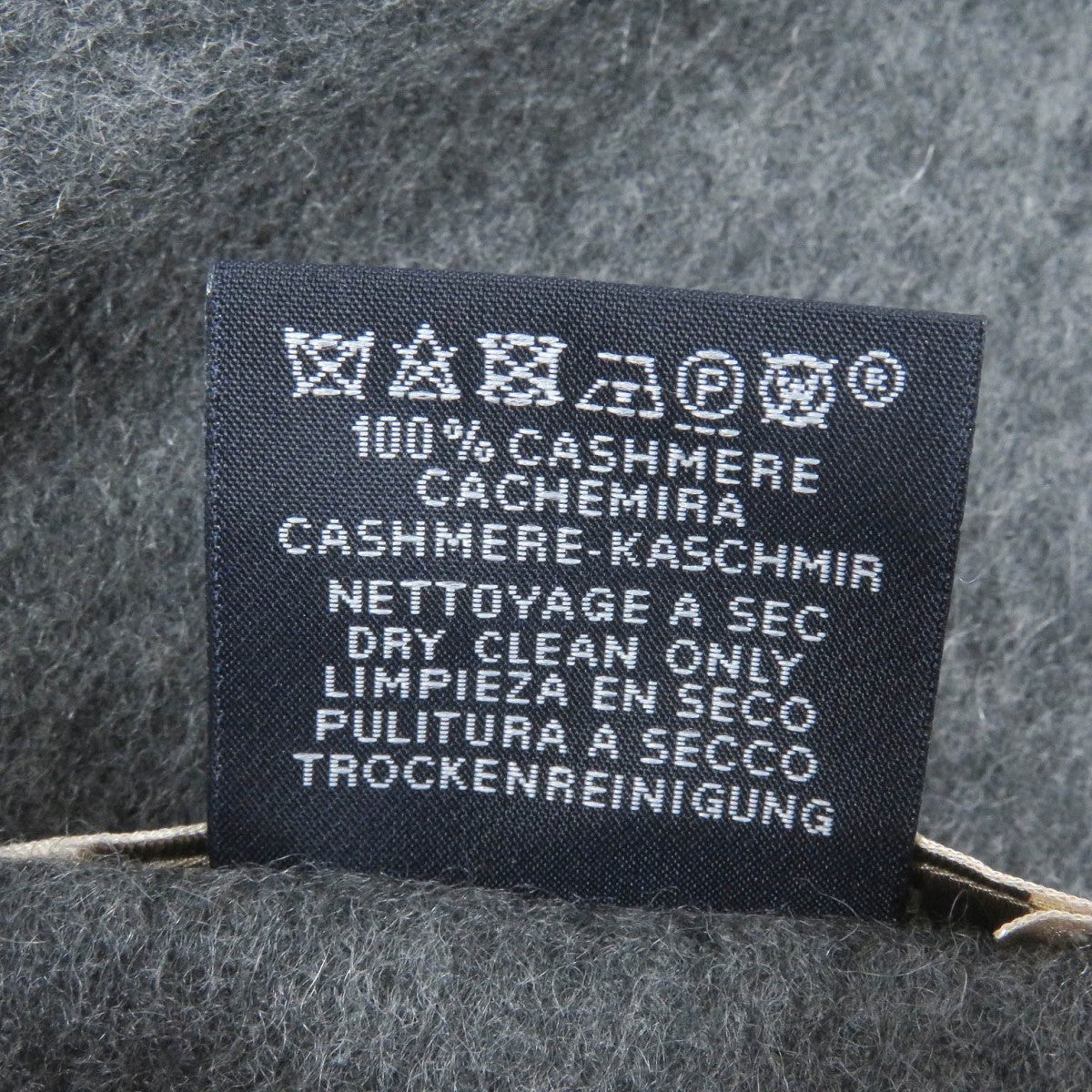 HERMES Scarf H393800T cashmere Black Grey Recto Verso