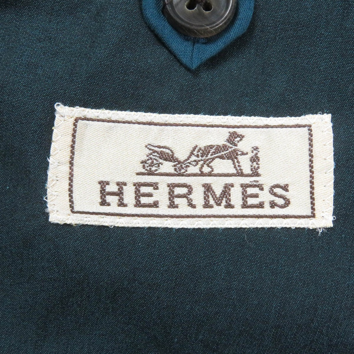 HERMES tailored jacket cotton green 48