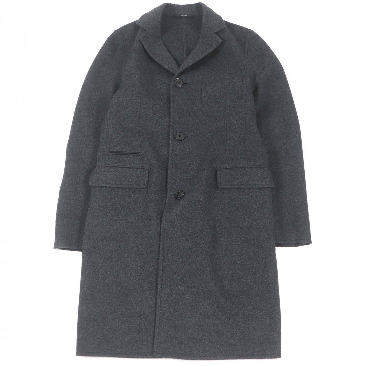 HERMES coat cashmere Charbon MANTEAU LIVERPOOL DOUBLE 48