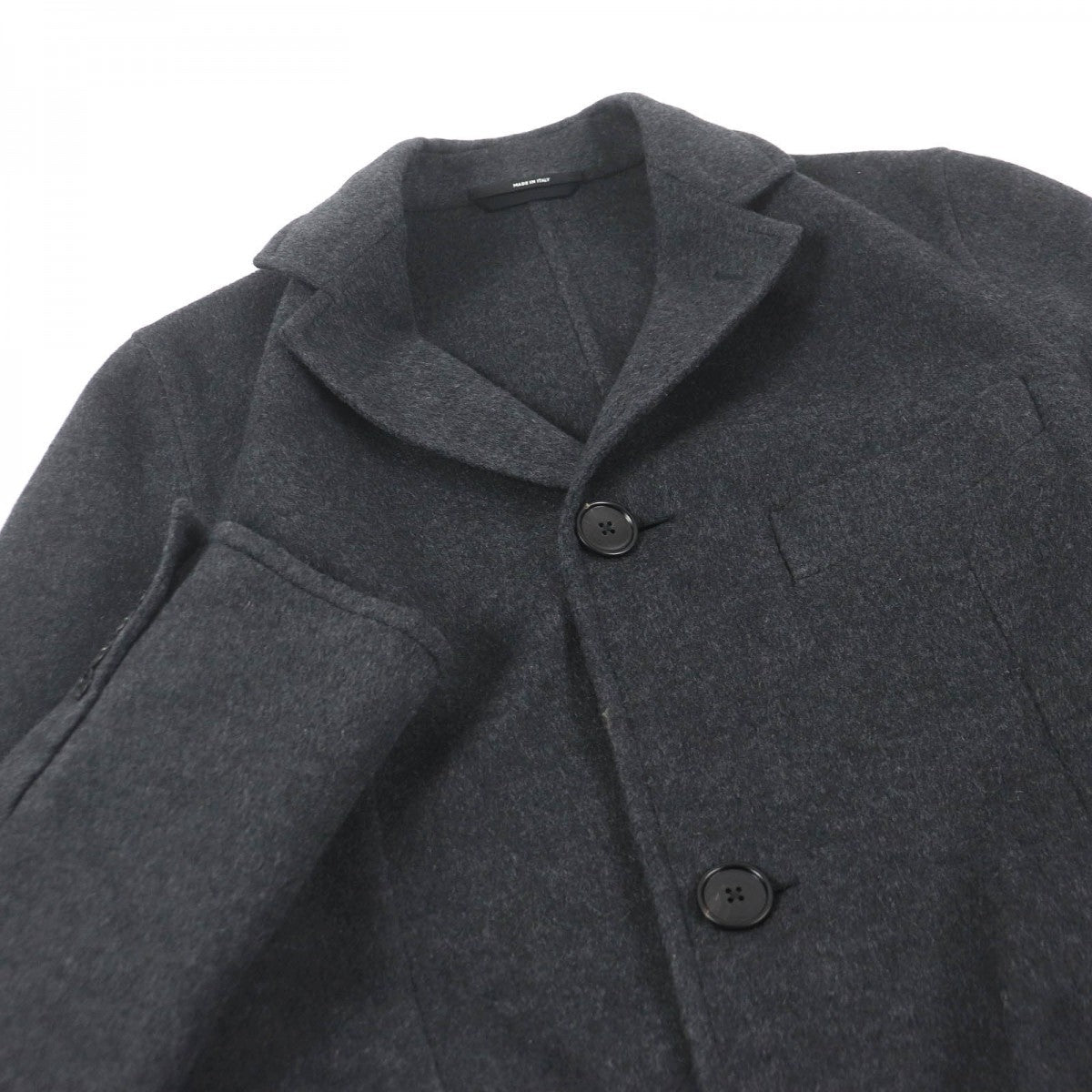 HERMES coat cashmere Charbon MANTEAU LIVERPOOL DOUBLE 48