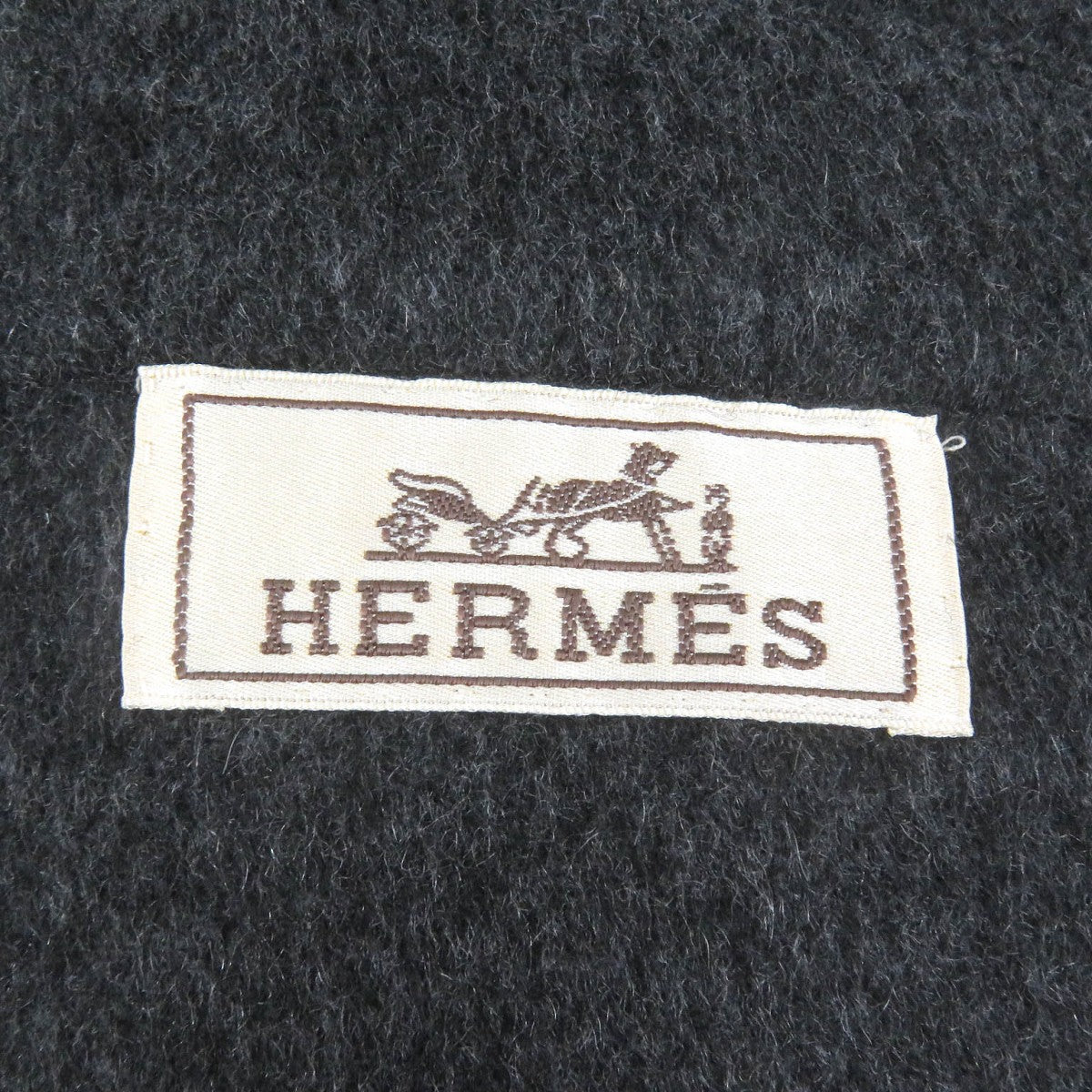 HERMES coat cashmere Charbon MANTEAU LIVERPOOL DOUBLE 48