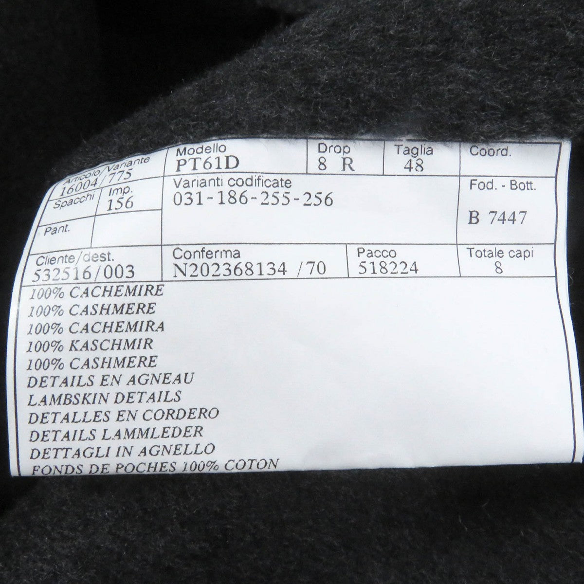 HERMES coat cashmere Charbon MANTEAU LIVERPOOL DOUBLE 48