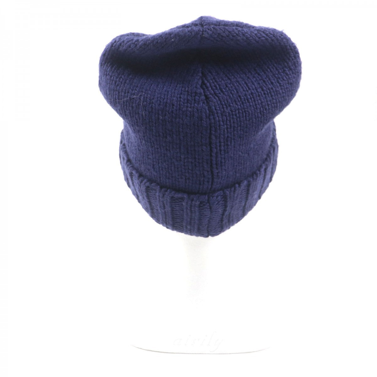 GUCCI Knit cap 602886 wool Navy GG LOGO KNIT BAENIE M