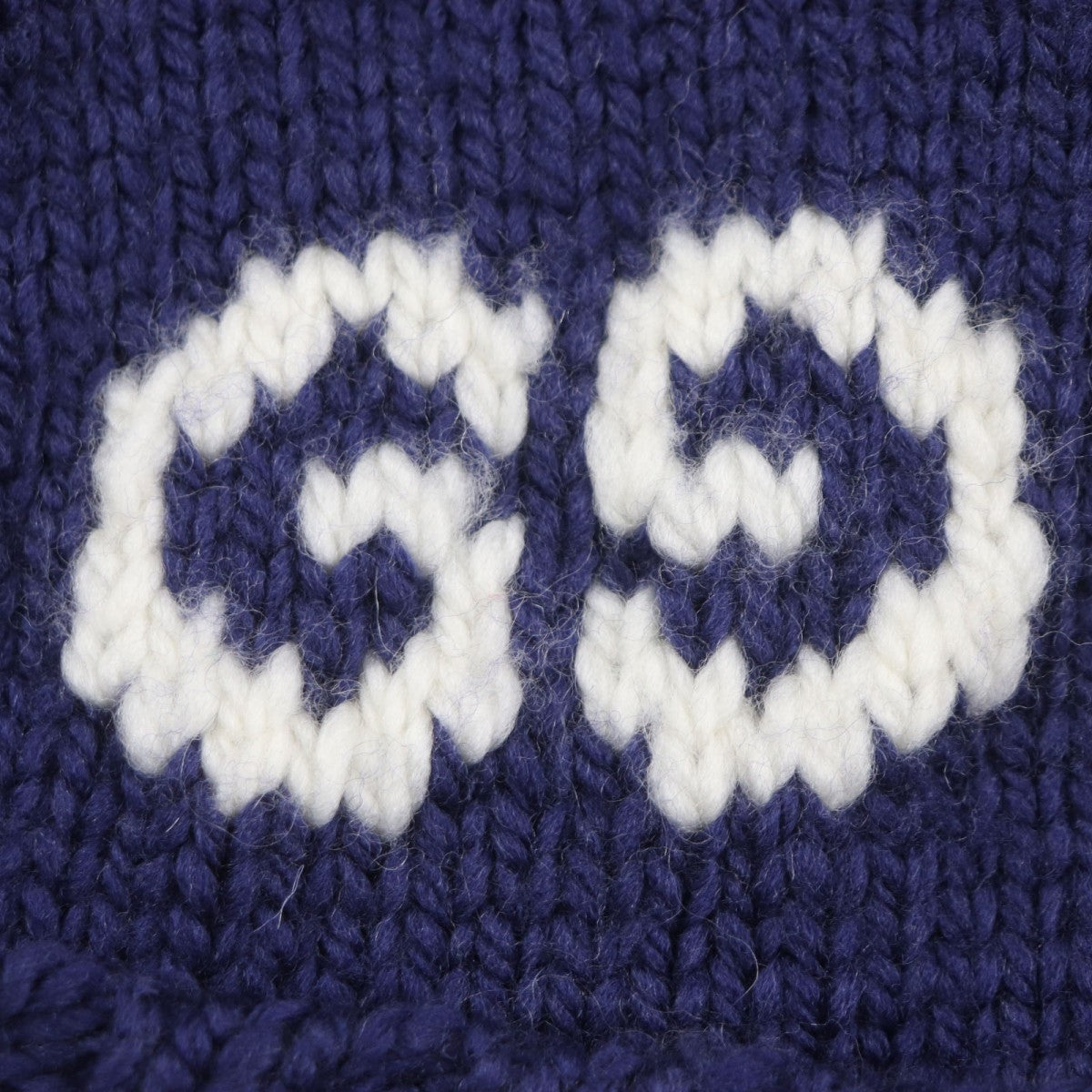 GUCCI Knit cap 602886 wool Navy GG LOGO KNIT BAENIE M