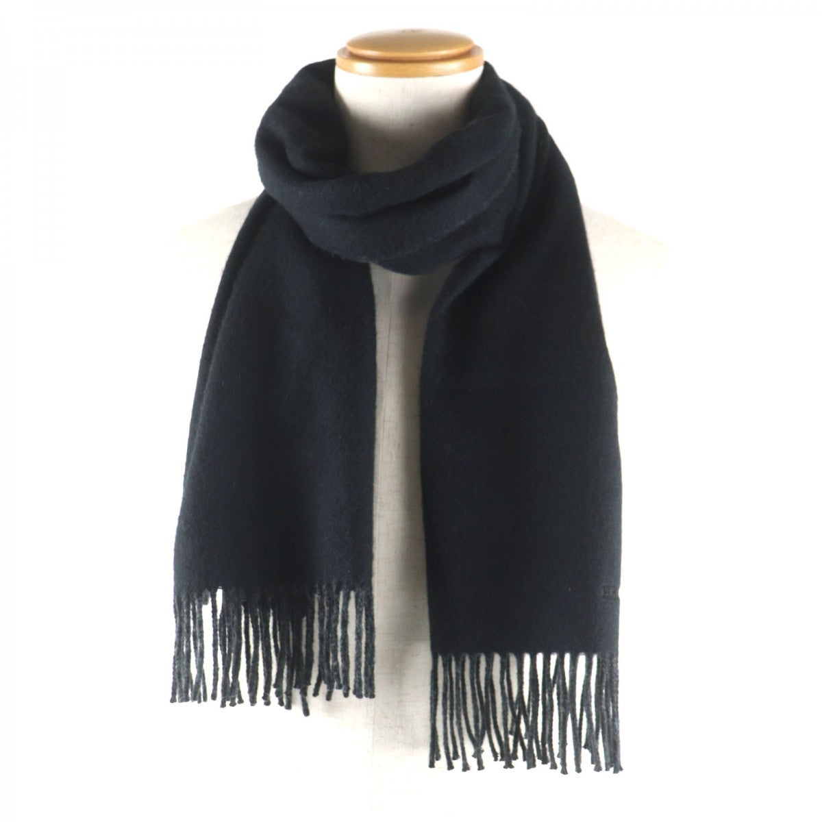 HERMES Scarf Main: 100% cashmere Black Grey mens Used