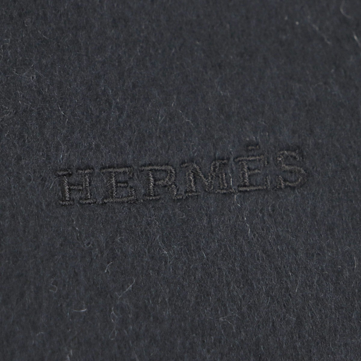 HERMES Scarf Main: 100% cashmere Black Grey mens Used