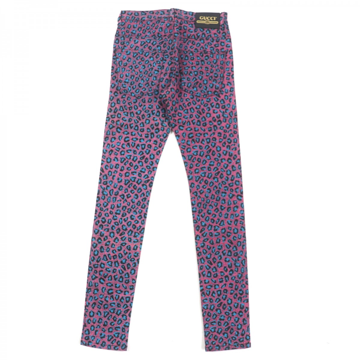 GUCCI skinny pants 548271 Main: 98% cotton, Main: 2% polyurethane, Part: Cowhide Pink blue mens 28 Used