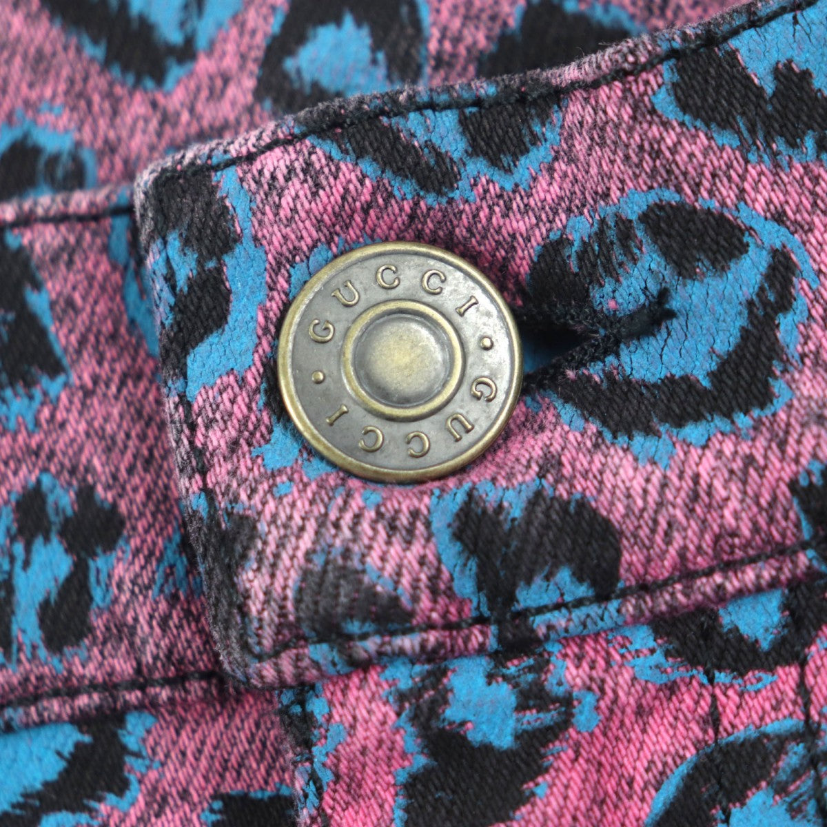GUCCI skinny pants 548271 Main: 98% cotton, Main: 2% polyurethane, Part: Cowhide Pink blue mens 28 Used