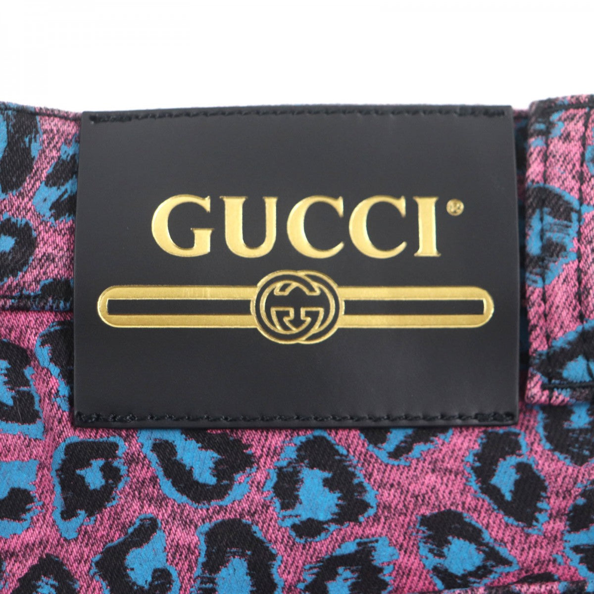 GUCCI skinny pants 548271 Main: 98% cotton, Main: 2% polyurethane, Part: Cowhide Pink blue mens 28 Used
