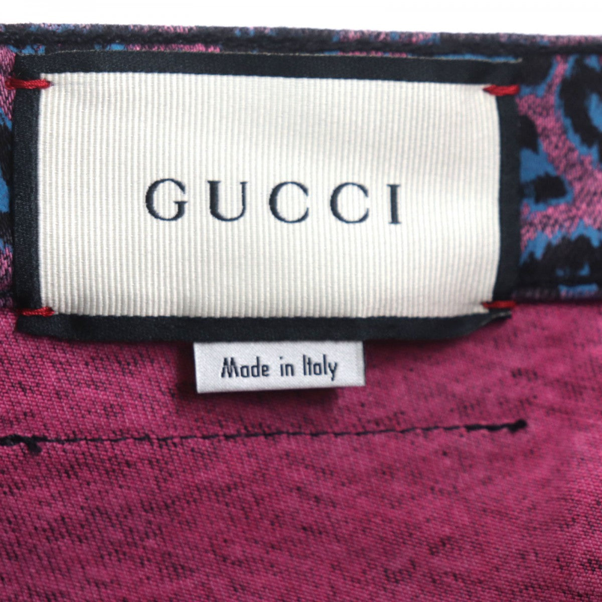 GUCCI skinny pants 548271 Main: 98% cotton, Main: 2% polyurethane, Part: Cowhide Pink blue mens 28 Used