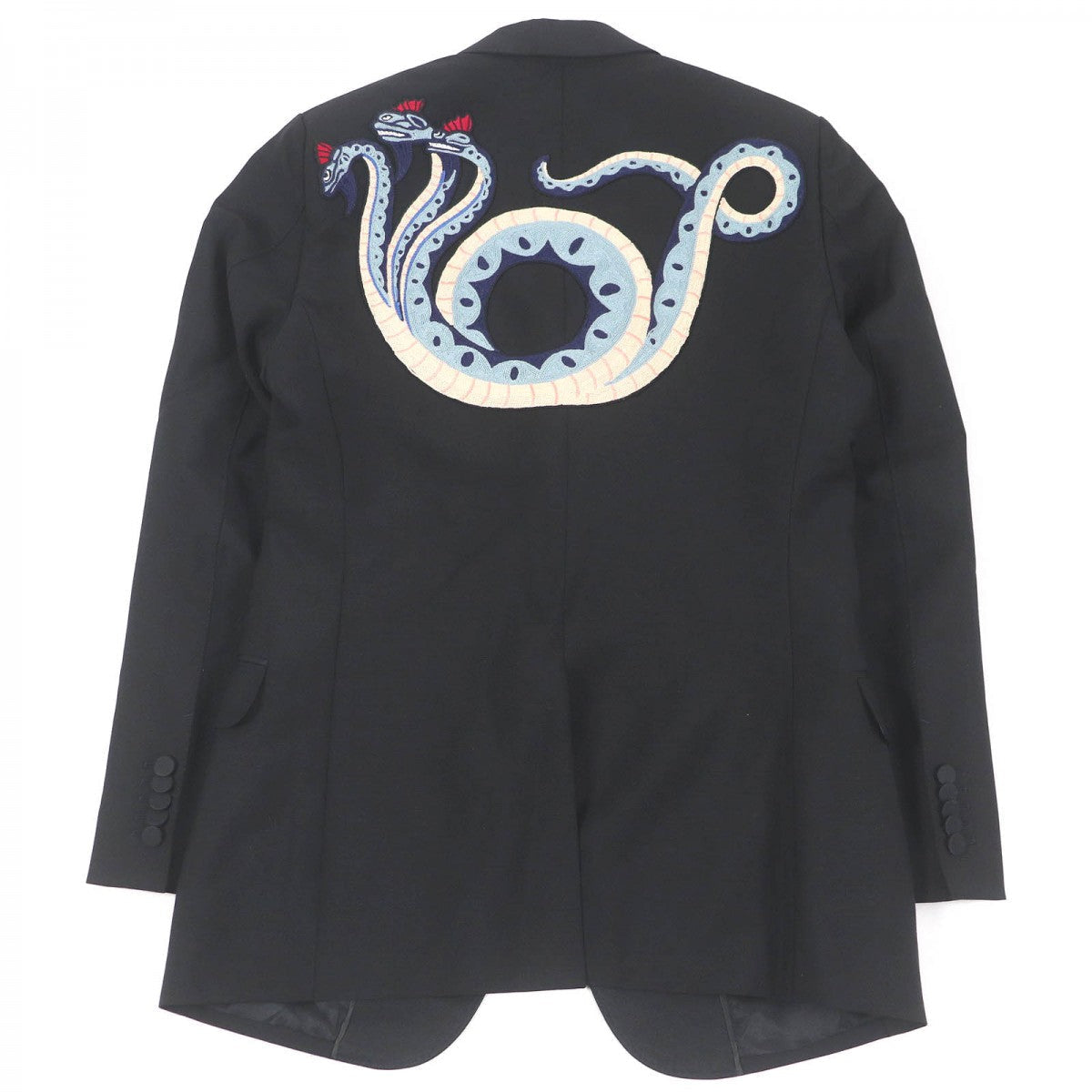 GUCCI tailored jacket 457776 Outer: 60% mohair, Outer: 40% wool, Lining: 68% rayon, Lining: 32% silk, Sleeve lining: 100% rayon black DIY mens 46 Used