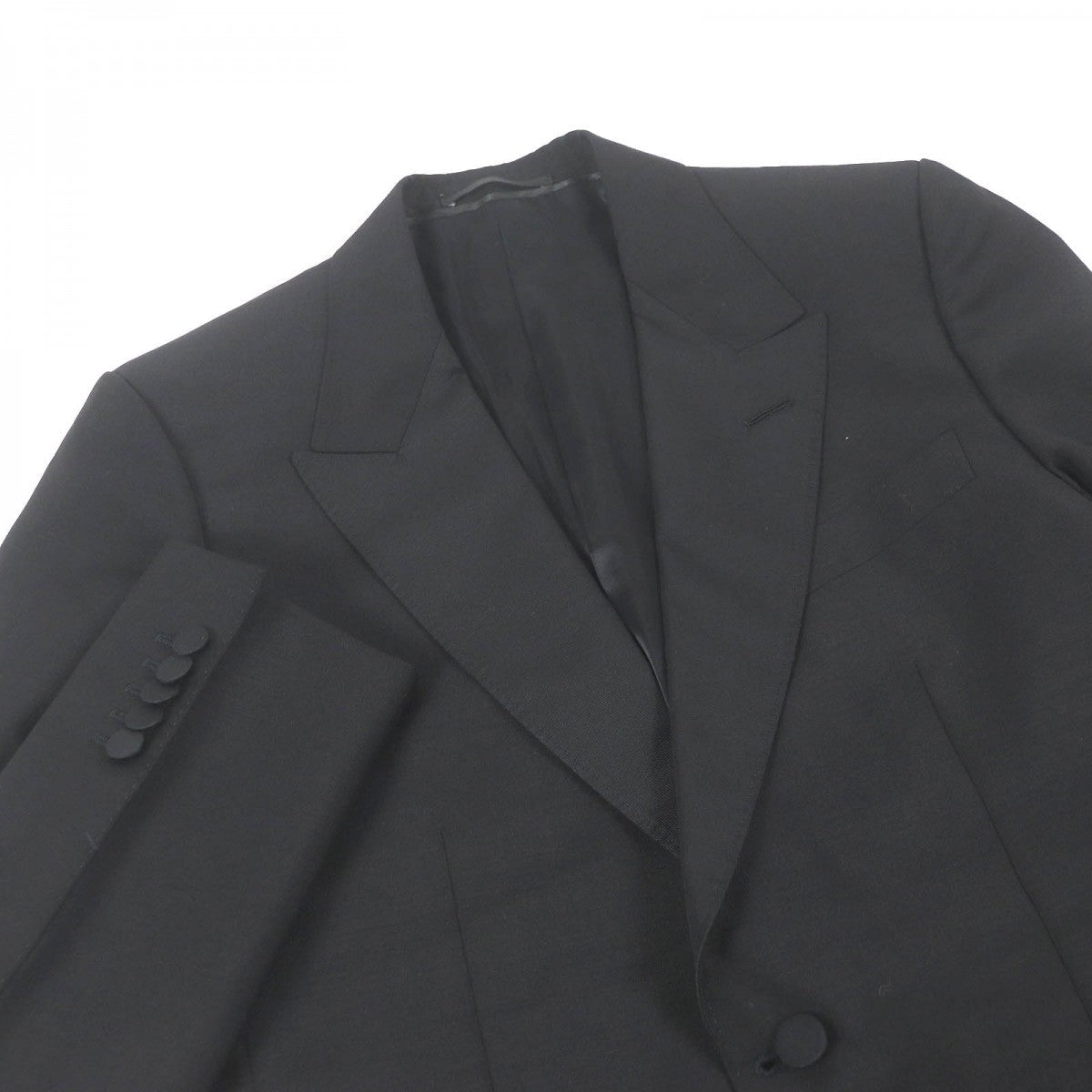 GUCCI tailored jacket 457776 Outer: 60% mohair, Outer: 40% wool, Lining: 68% rayon, Lining: 32% silk, Sleeve lining: 100% rayon black DIY mens 46 Used