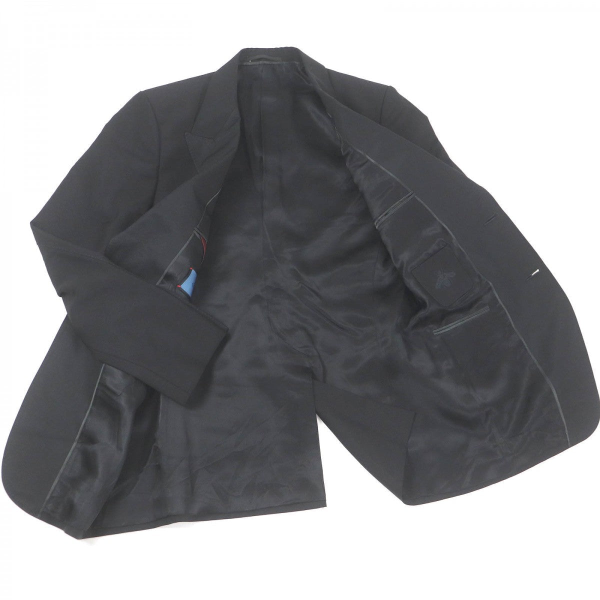 GUCCI tailored jacket 457776 Outer: 60% mohair, Outer: 40% wool, Lining: 68% rayon, Lining: 32% silk, Sleeve lining: 100% rayon black DIY mens 46 Used