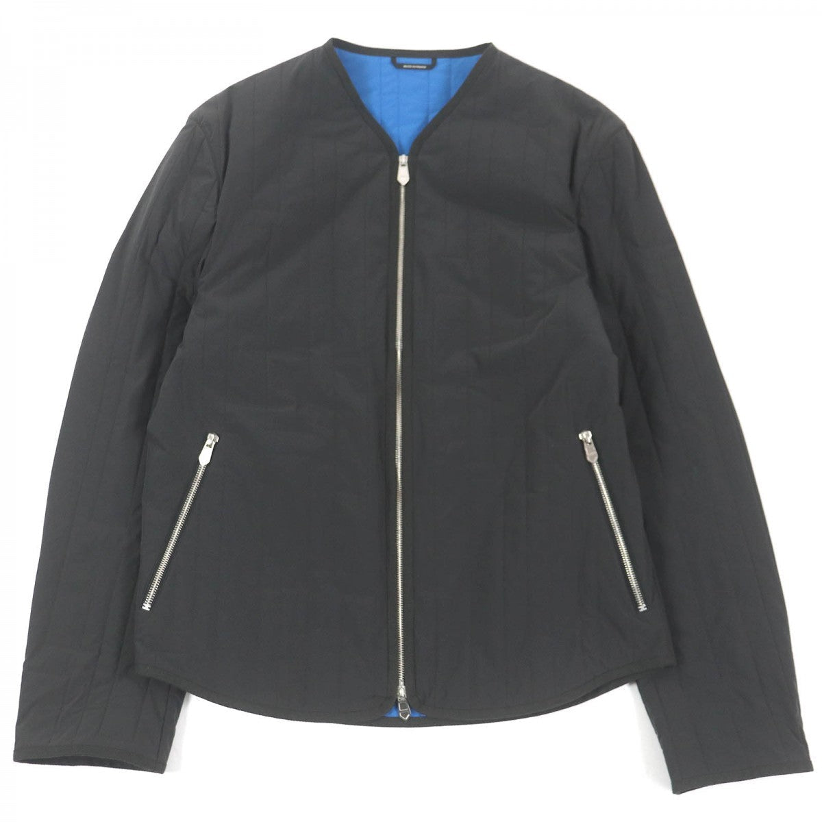 HERMES Jacket Main: 80% nylon, Main: 20% polyurethane, Part: 100% cotton, Filling: 100% polyester Charcoal Blue mens 46 Used