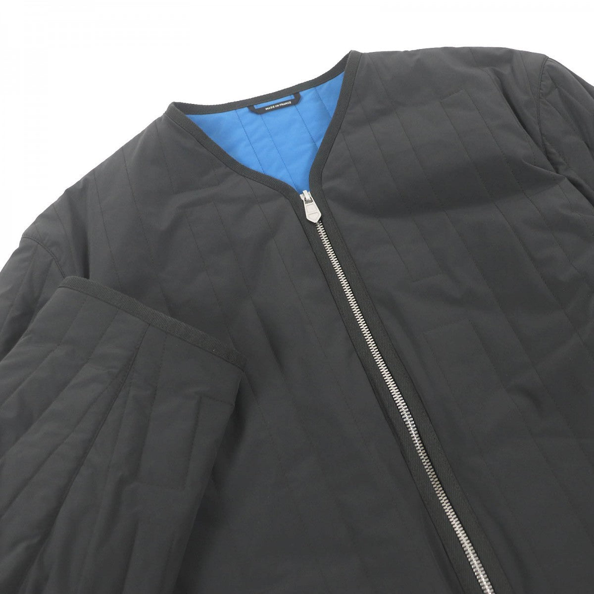 HERMES Jacket Main: 80% nylon, Main: 20% polyurethane, Part: 100% cotton, Filling: 100% polyester Charcoal Blue mens 46 Used