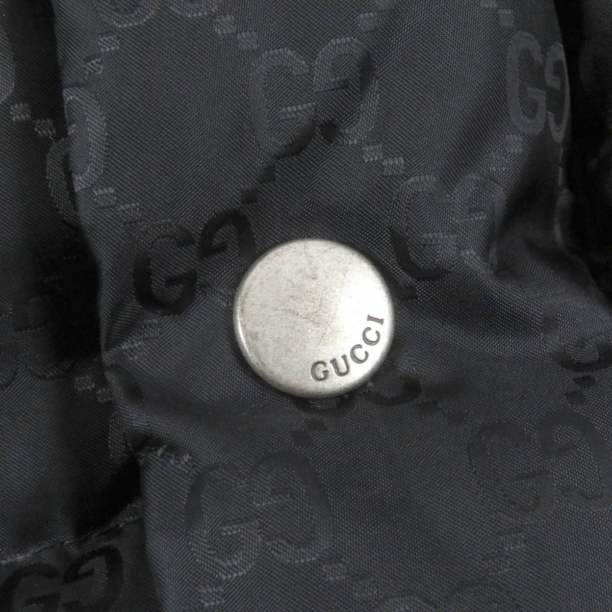 GUCCI down coat 603569 Main: 100% nylon, Filling: 90% down, Filling: 10% feather, Part: 100% wool, Part: 100% nylon black mens 50 Used