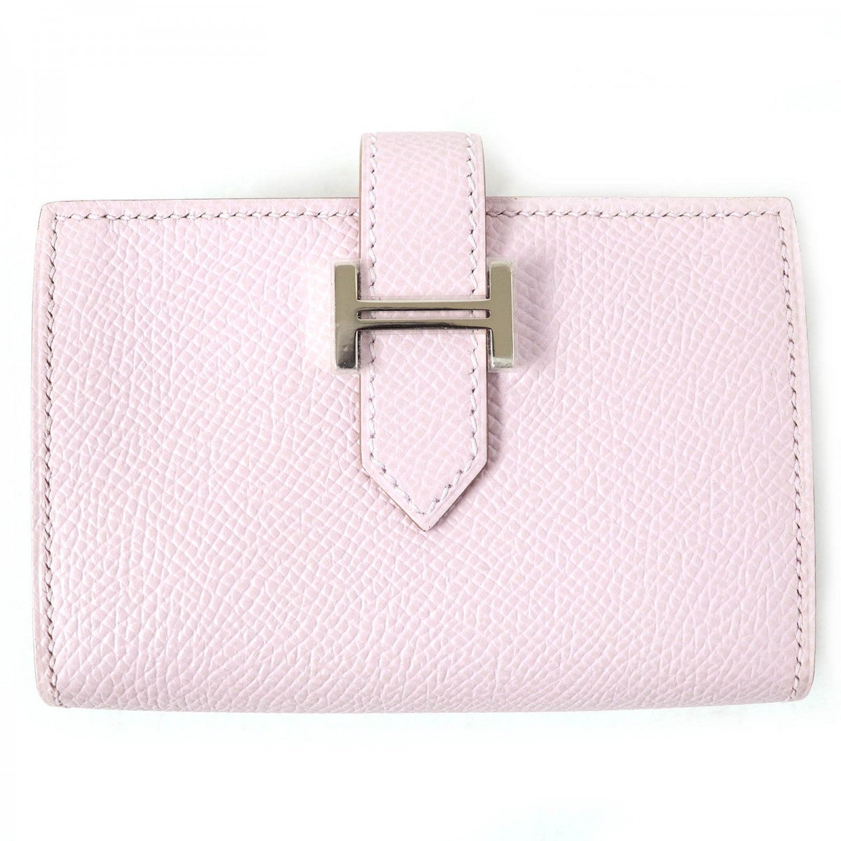 HERMES Bifold Wallet Main�FEpsom mauve pail Bearn Mini Women Used