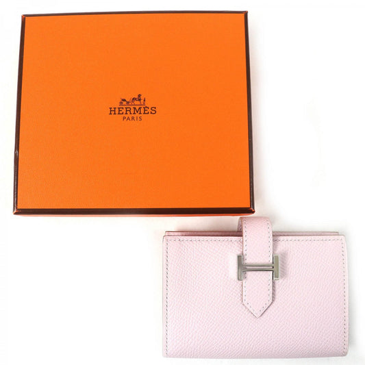 HERMES Bifold Wallet Main�FEpsom mauve pail Bearn Mini Women Used