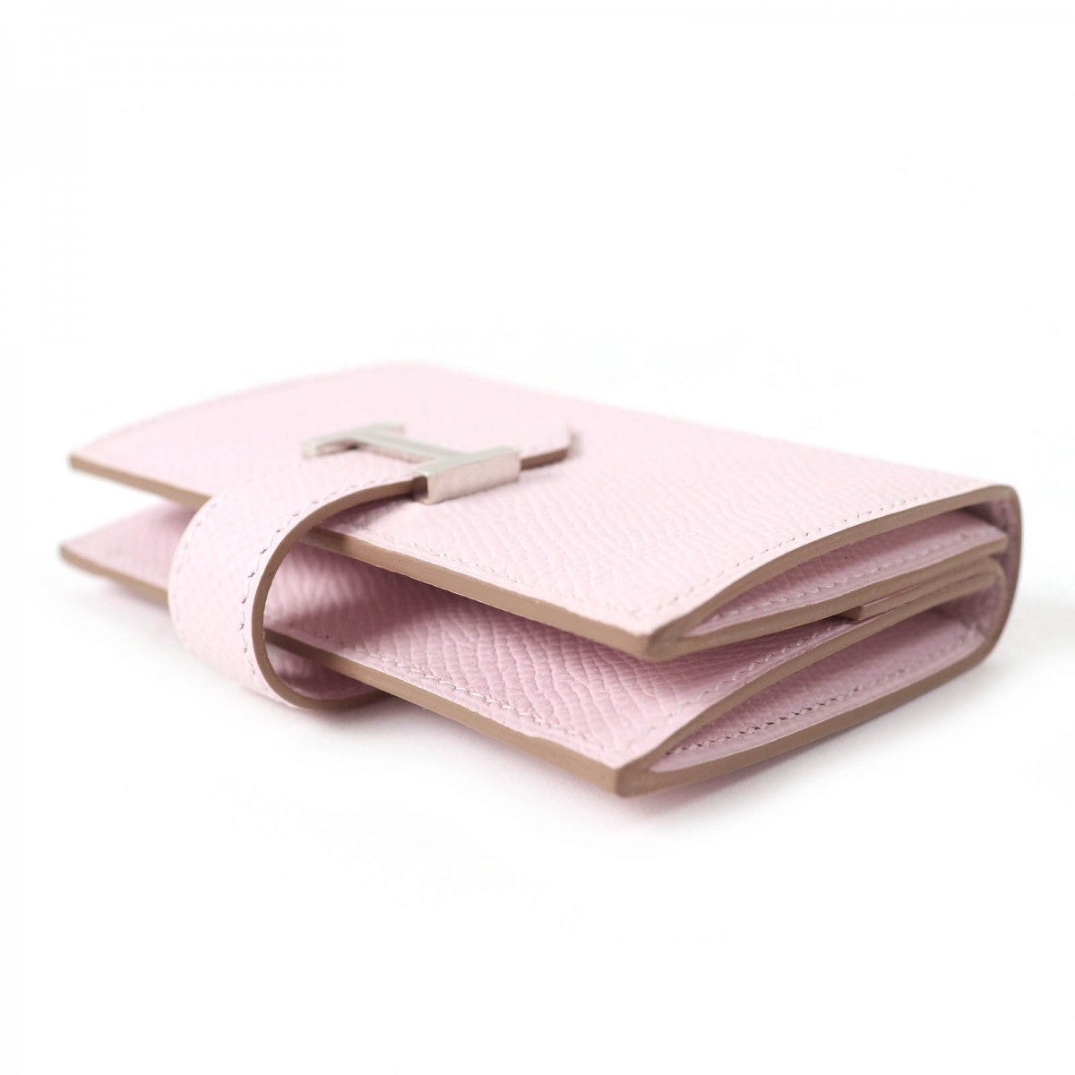 HERMES Bifold Wallet Main�FEpsom mauve pail Bearn Mini Women Used