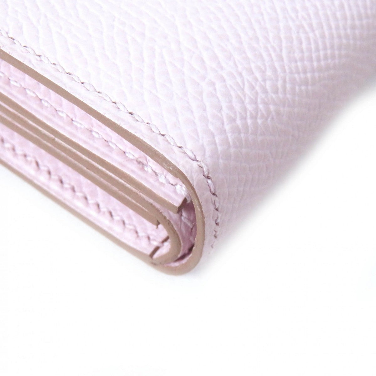 HERMES Bifold Wallet Main�FEpsom mauve pail Bearn Mini Women Used
