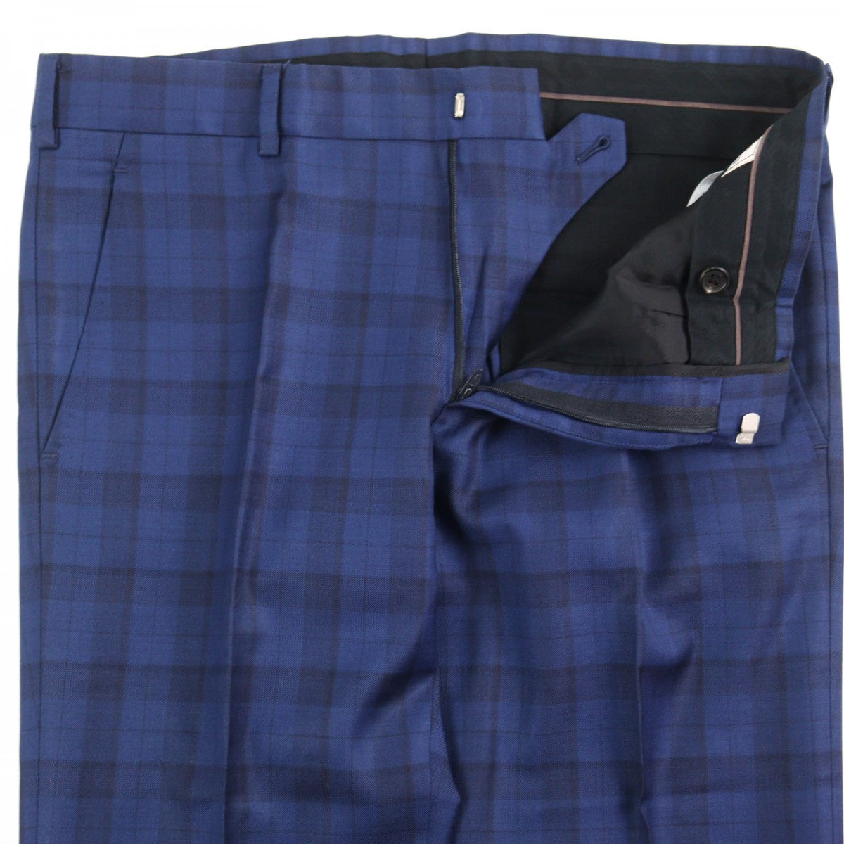 HERMES suit Outer: 100% wool, Lining: 100% cupra Blue type Check Pattern mens 44 Used