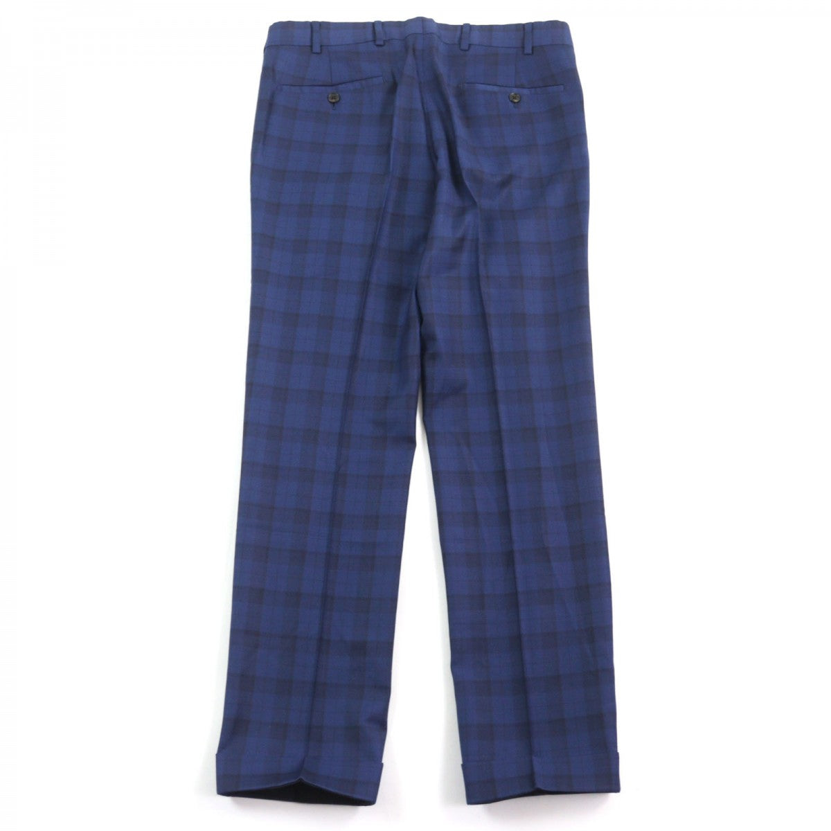 HERMES suit Outer: 100% wool, Lining: 100% cupra Blue type Check Pattern mens 44 Used