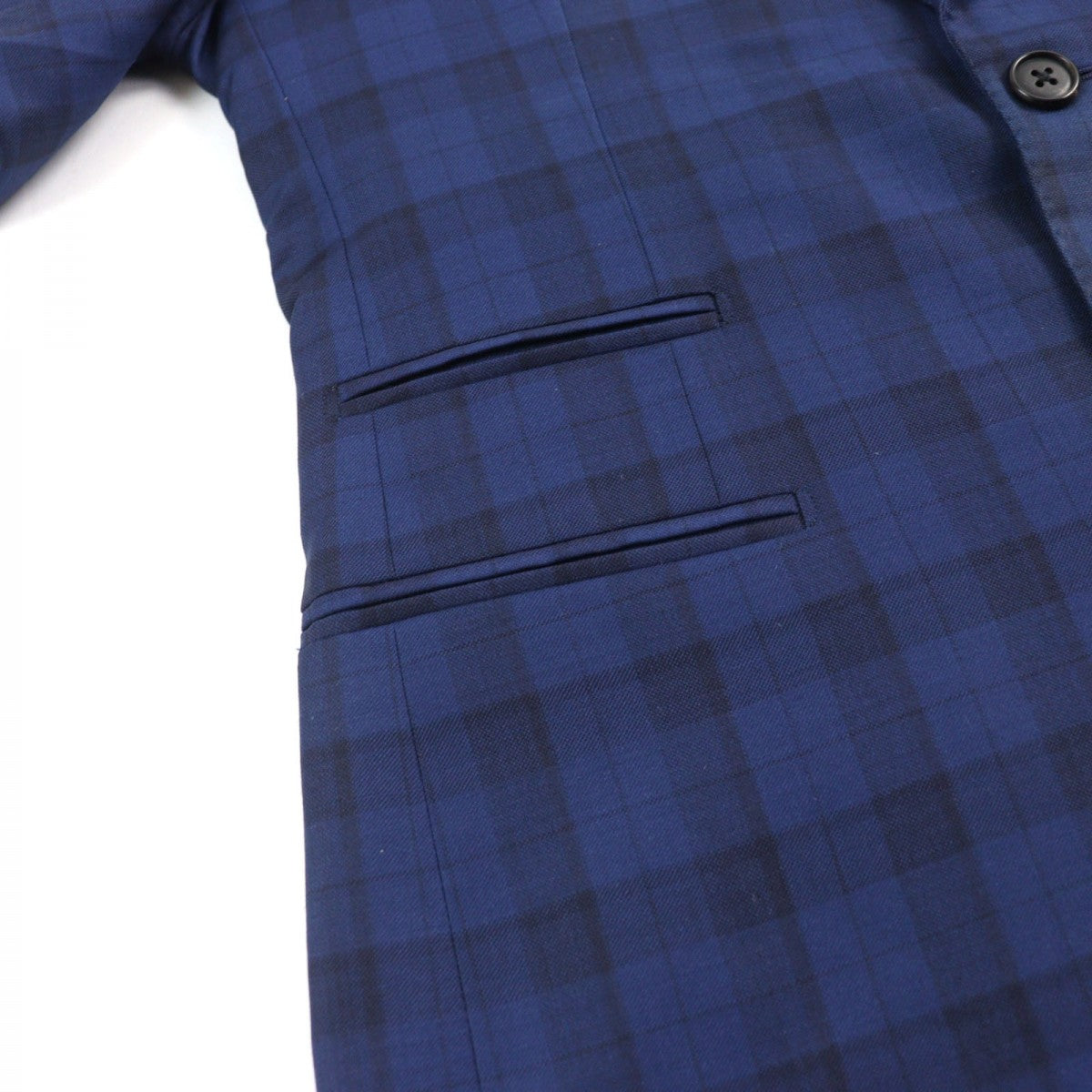 HERMES suit Outer: 100% wool, Lining: 100% cupra Blue type Check Pattern mens 44 Used