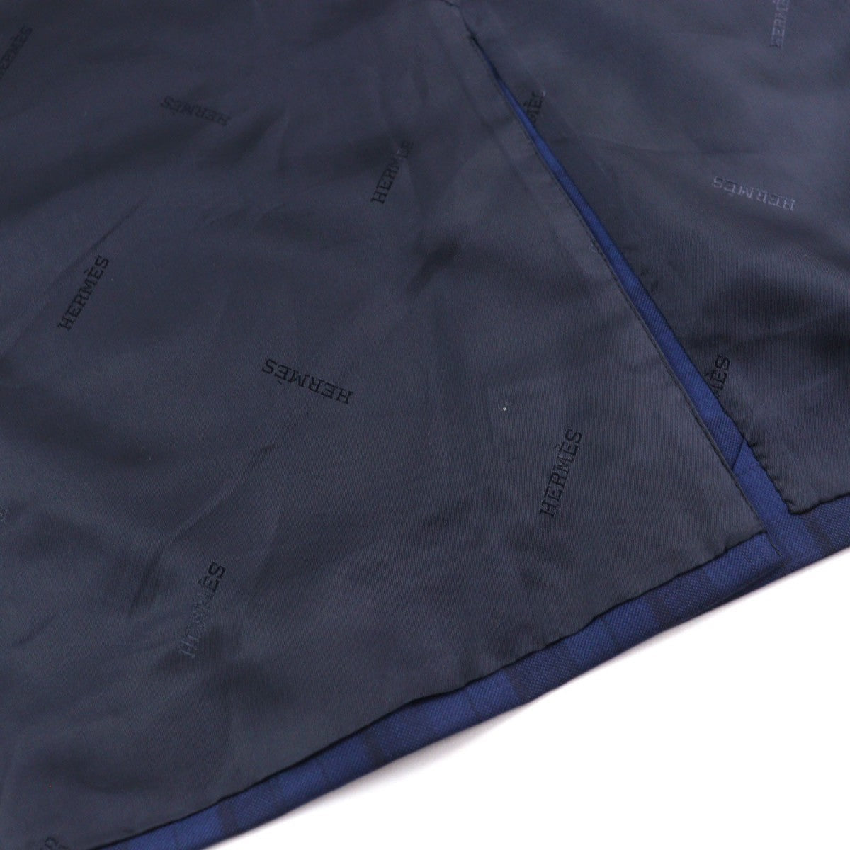 HERMES suit Outer: 100% wool, Lining: 100% cupra Blue type Check Pattern mens 44 Used