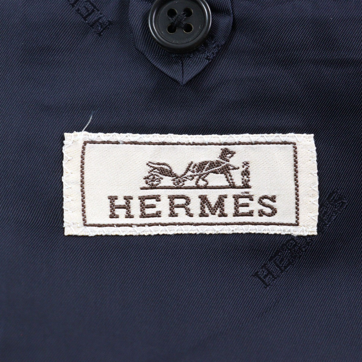 HERMES suit Outer: 100% wool, Lining: 100% cupra Blue type Check Pattern mens 44 Used
