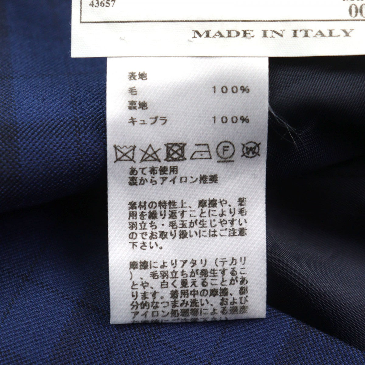 HERMES suit Outer: 100% wool, Lining: 100% cupra Blue type Check Pattern mens 44 Used