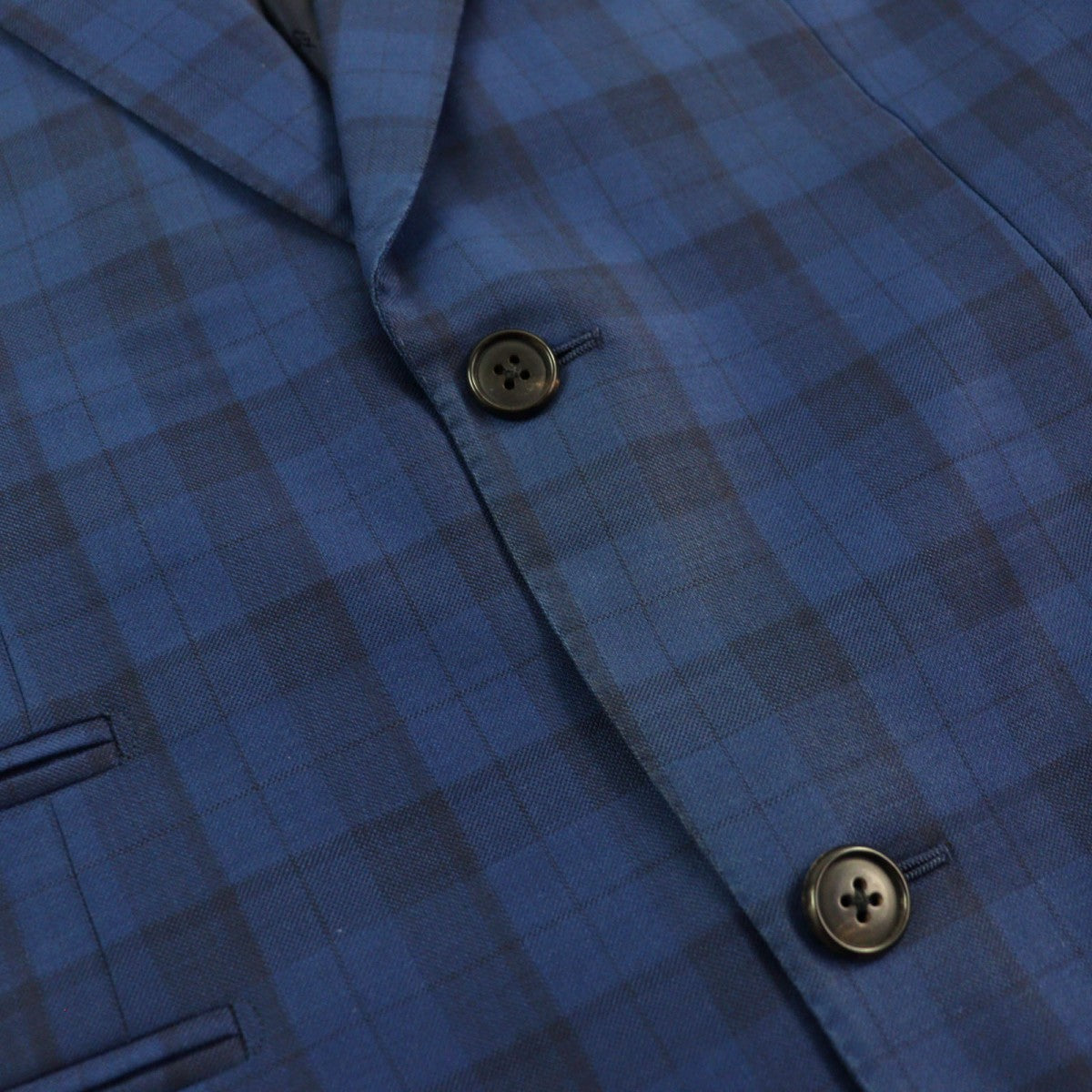 HERMES suit Outer: 100% wool, Lining: 100% cupra Blue type Check Pattern mens 44 Used